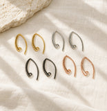 Pave CZ V-Shape French Earring Hooks | Size : 19*10mm | Qty : 2pcs-1pair | EF99