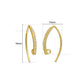 Pave CZ V-Shape French Earring Hooks | Size : 19*10mm | Qty : 2pcs-1pair | EF99