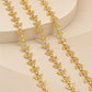 Brass Butterfly Rosary Beaded Link Rhinestone Cup Chain | Size : 1m | BC1018