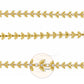 Brass Butterfly Rosary Beaded Link Rhinestone Cup Chain | Size : 1m | BC1018