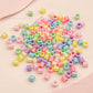 Assorted Pastel Acrylic Ribbed Barrel Beads | Size : 7mm | PB53