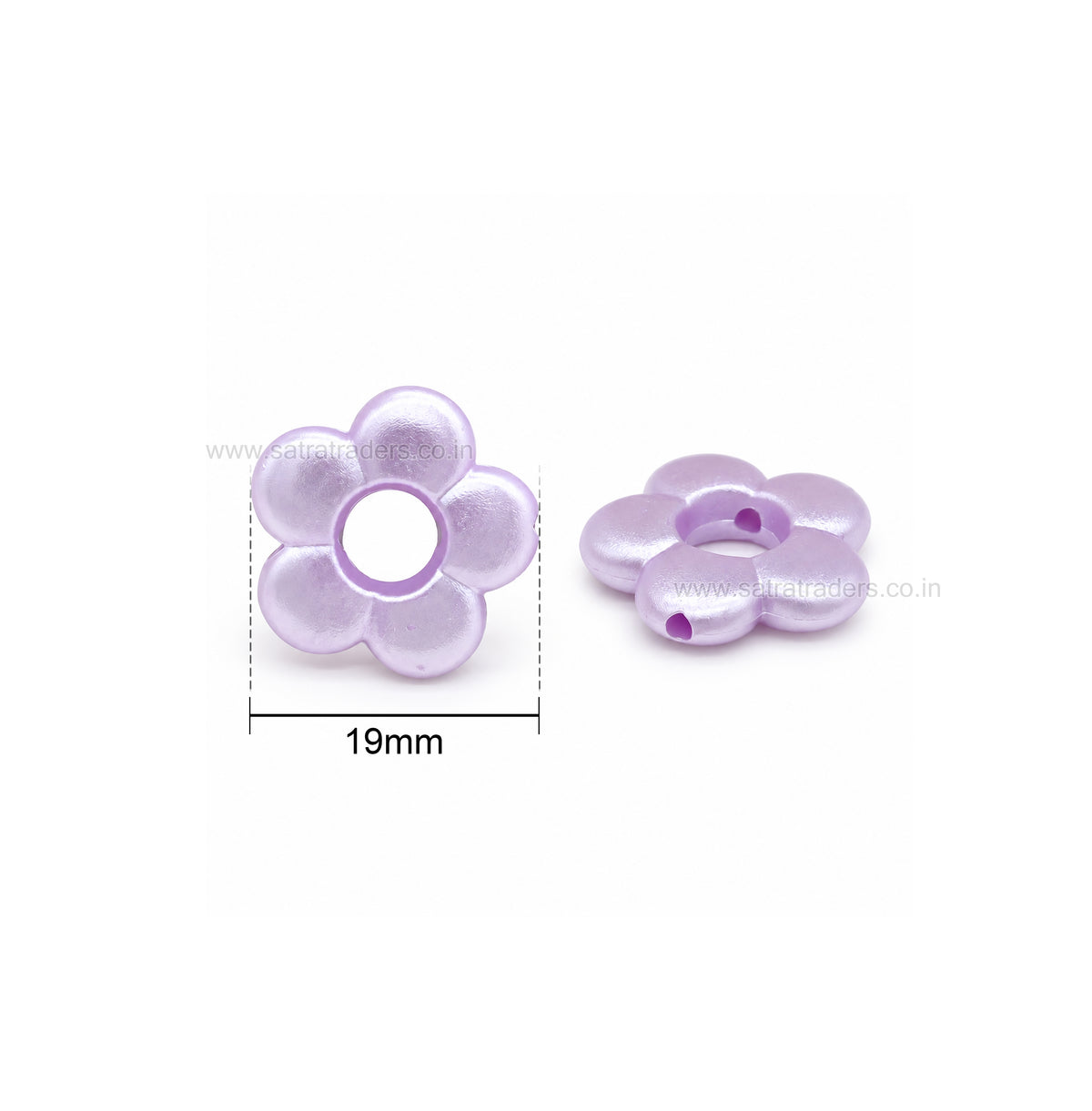 Pastel Acrylic Hollow Center Flower Beads | Size : 19mm | PB54