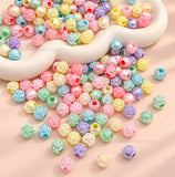 Pastel Acrylic Carved Ball Beads | Size : 10mm | PB55