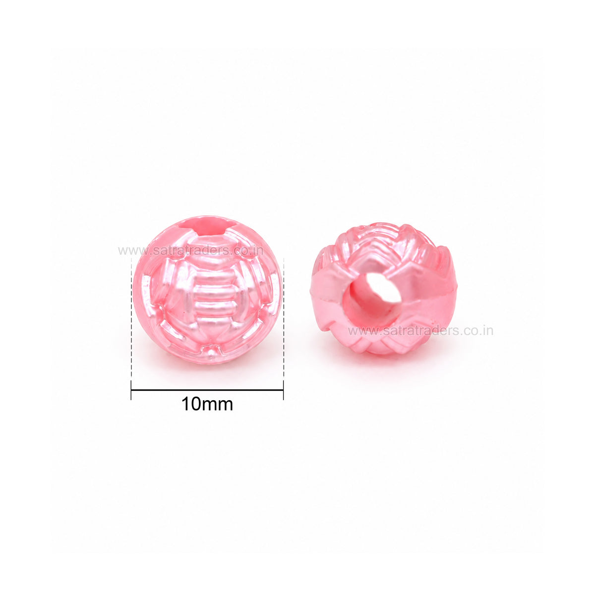 Pastel Acrylic Carved Ball Beads | Size : 10mm | PB55