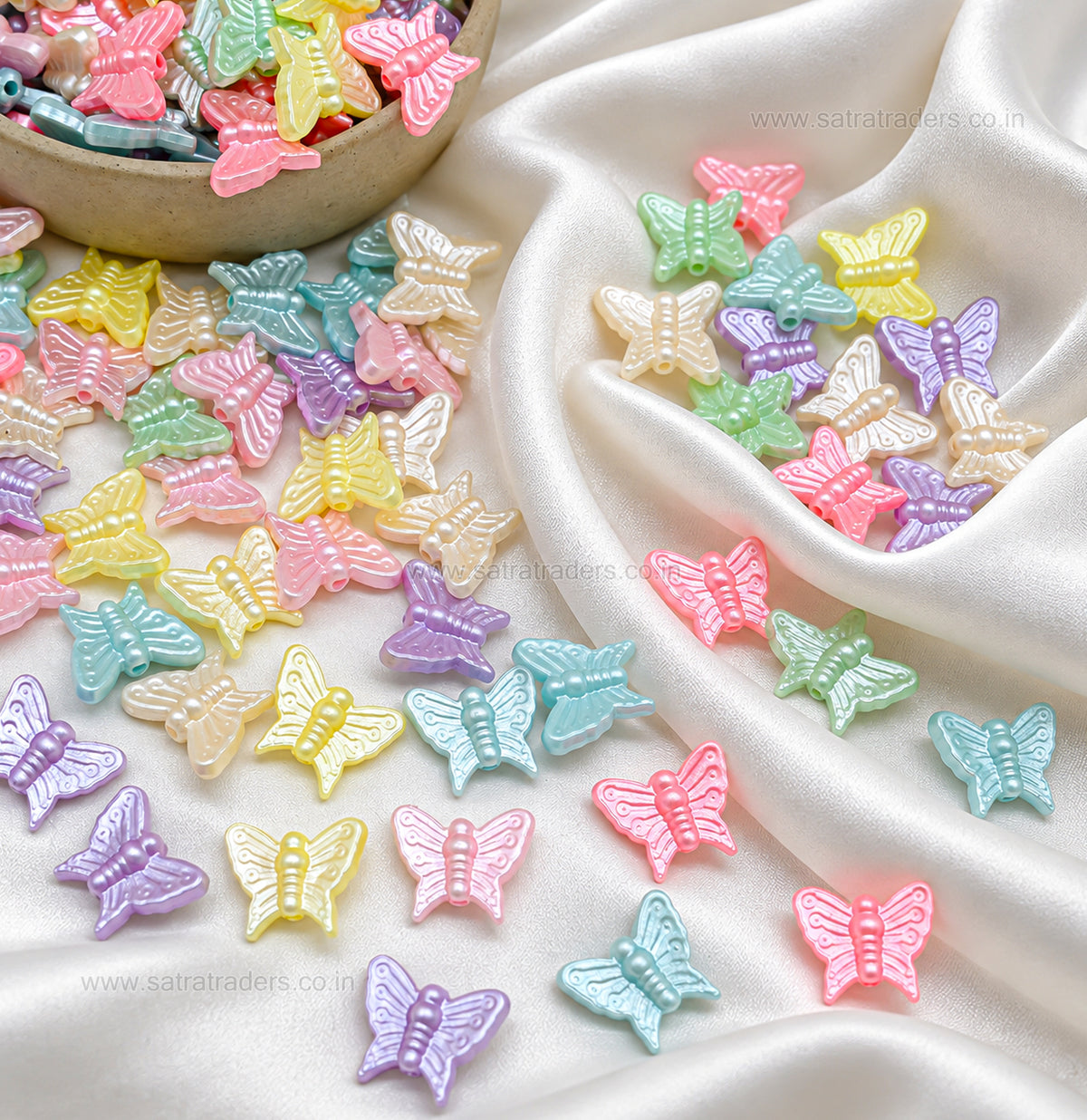 Pastel Acrylic Butterfly Beads | Size : 10mm | PB56