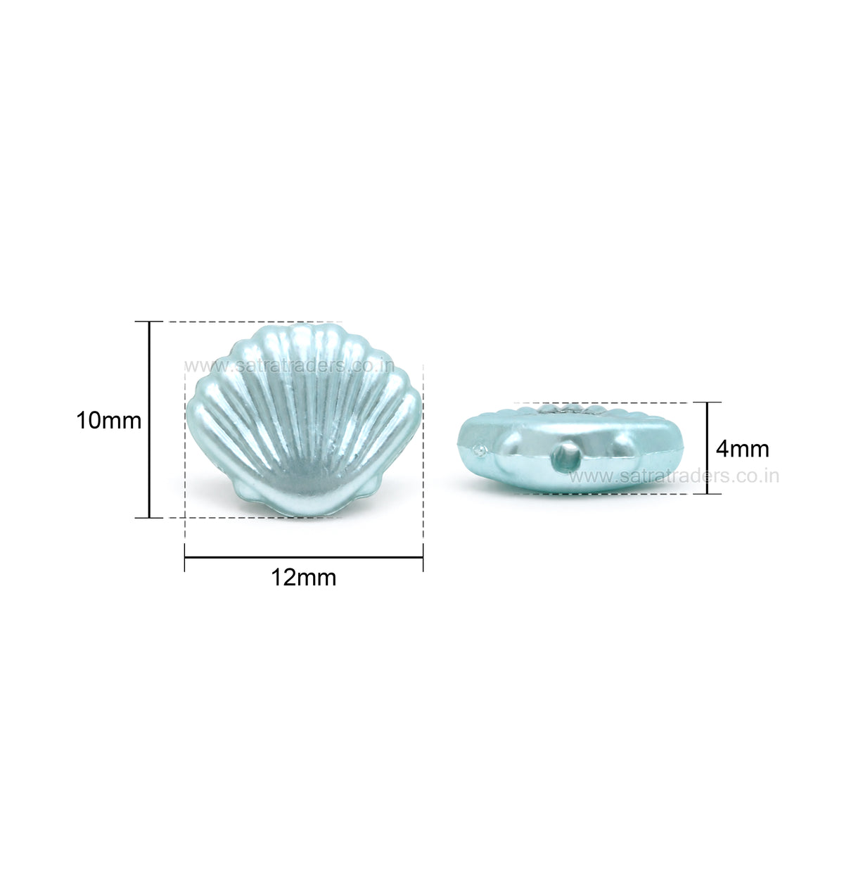 Pastel Acrylic Seashell Beads | Size : 10mm | PB58