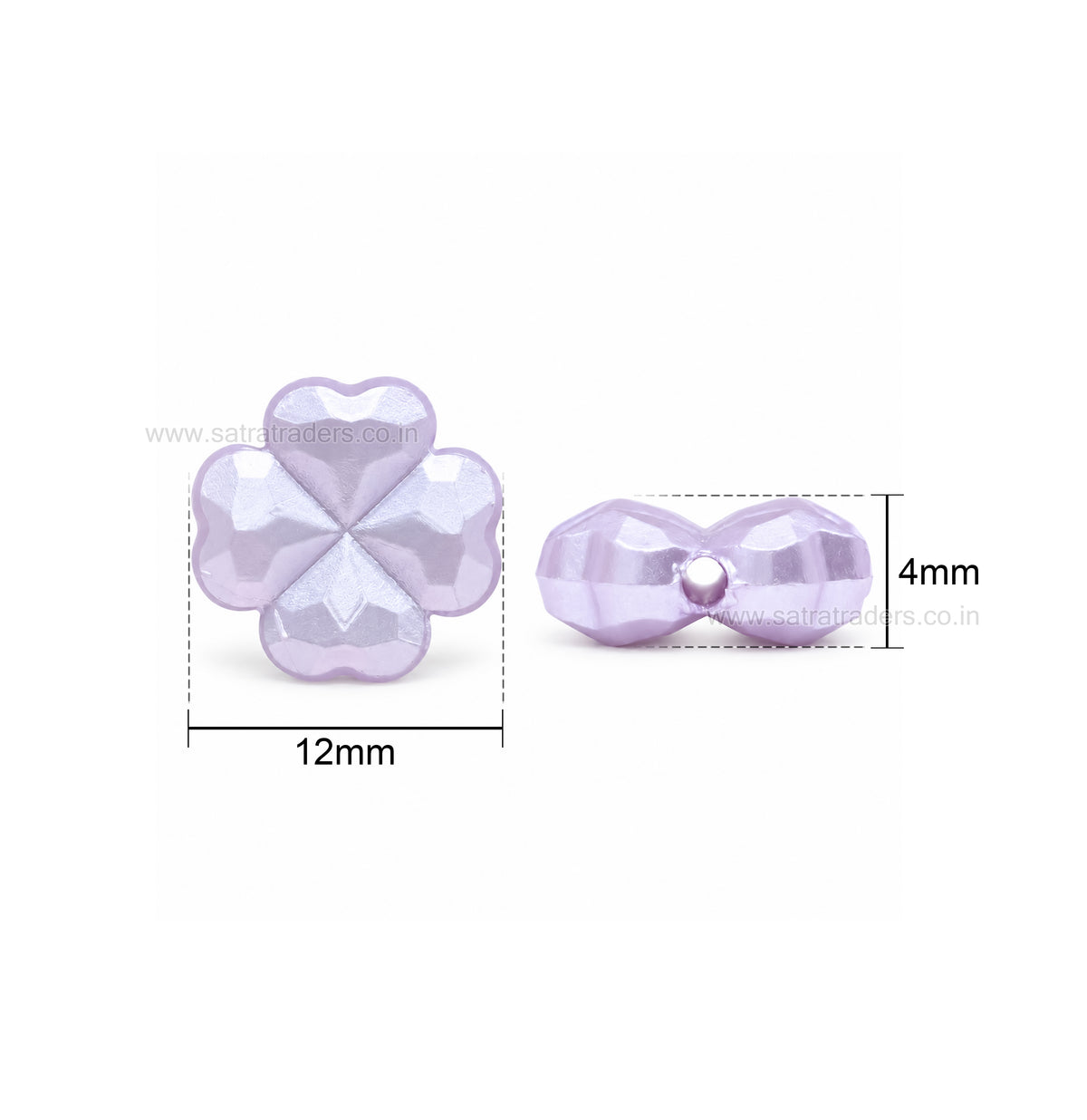 Pastel Acrylic Four-Leaf Clover Beads | Size : 12mm | PB59