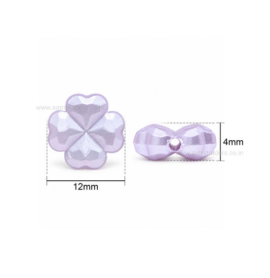 Pastel Acrylic Four-Leaf Clover Beads | Size : 12mm | PB59