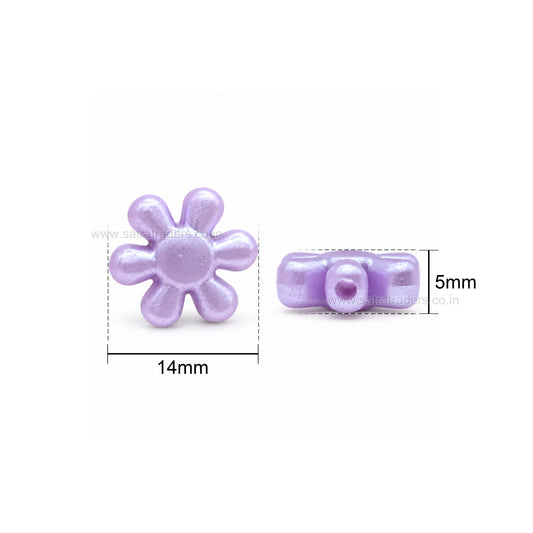 Pastel Acrylic Daisy Flower Beads | Size : 14mm | PB62