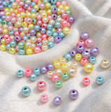 Assorted Pastel Acrylic Round Pearl Beads | PB63