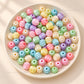 Assorted Pastel Acrylic Pumpkin Melon Beads | Size : 9mm | PB67