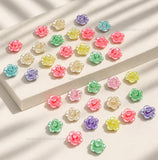 Assorted Pastel Acrylic Rose Flower Beads | Size : 12mm | PB68