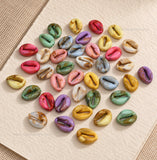 Assorted Marbled Cowrie Shell Beads | Size : 18mm | PB71