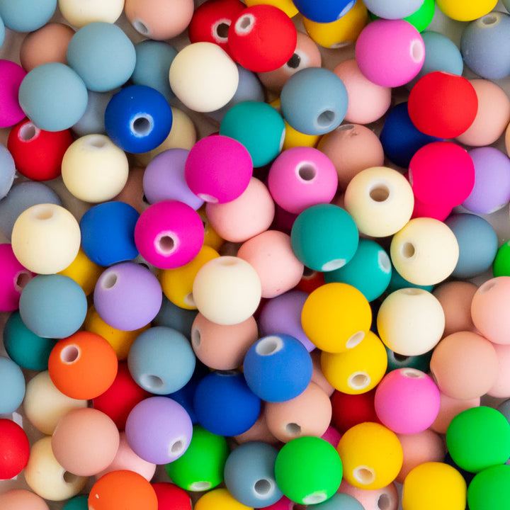 Assorted Matt Candy Shape Plastic Beads | Size : 6mm, 8mm | PB109