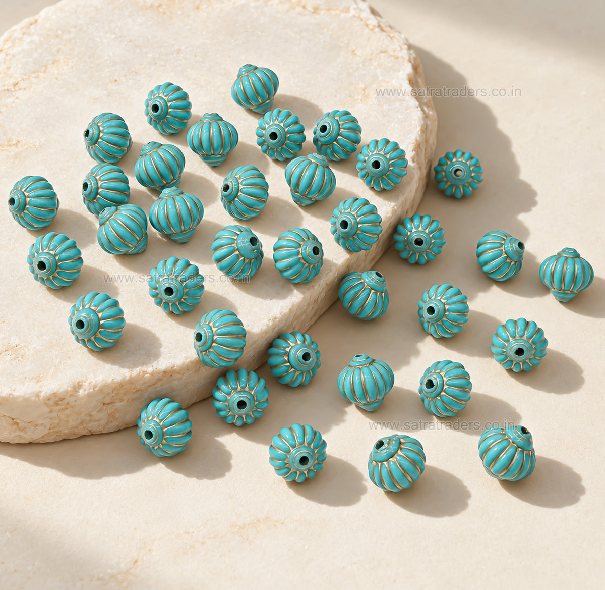 Pagoda Melon Plastic Beads | Size : 13mm | PB82