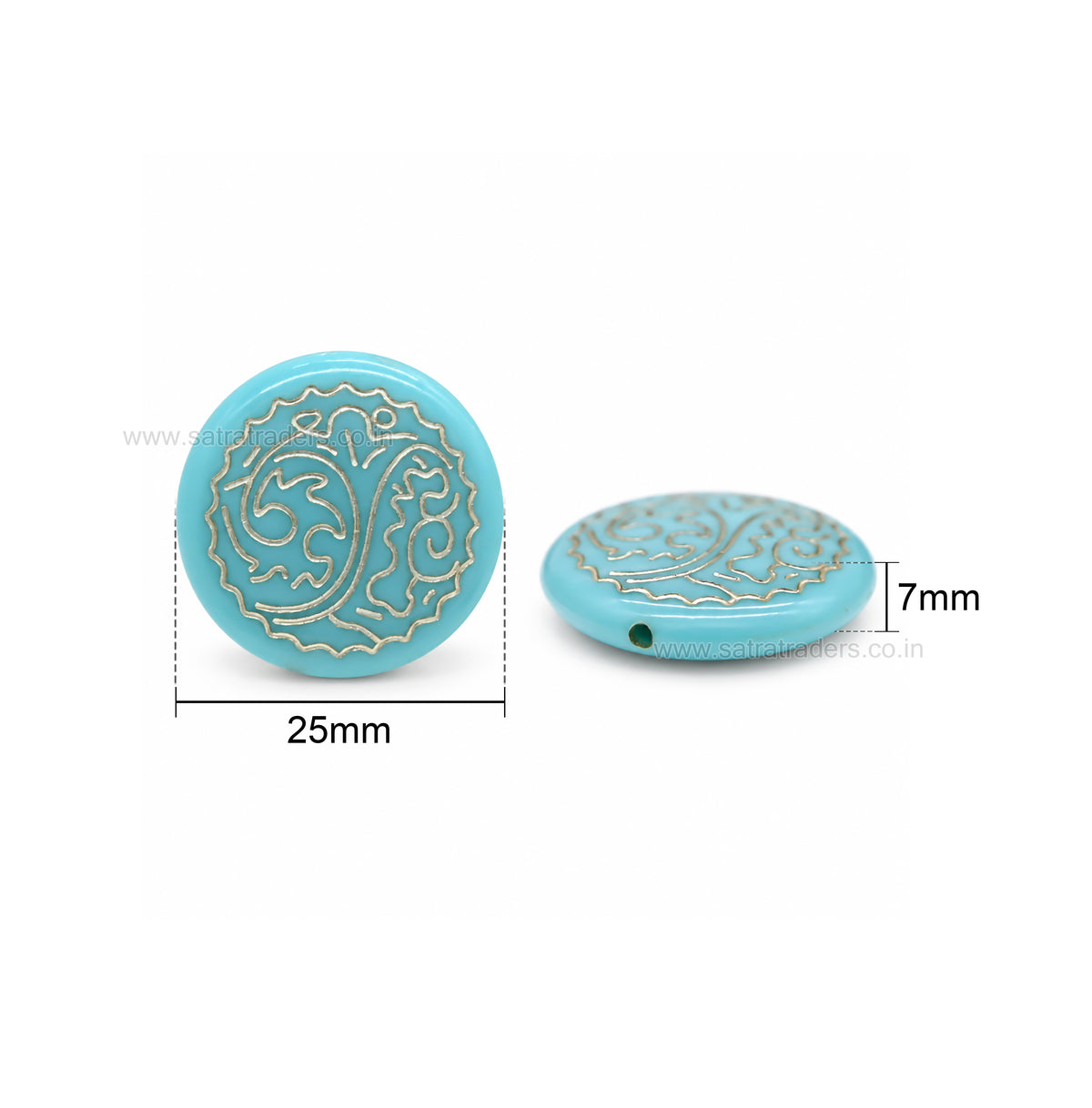Flat Disc Plastic Beads | Size : 25mm | PB77