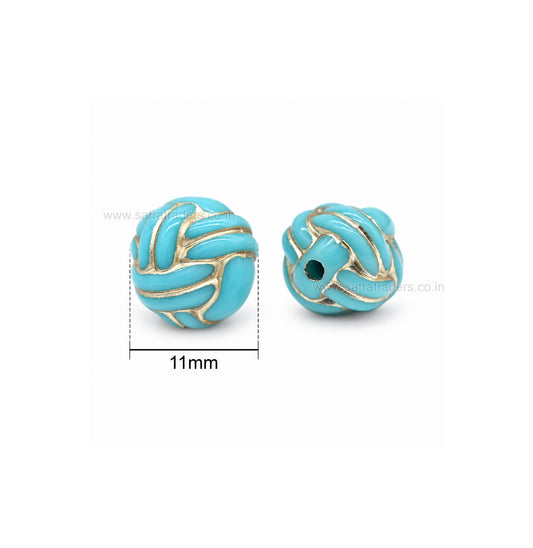 Woven Ball Plastic Beads | Size : 11mm | PB76