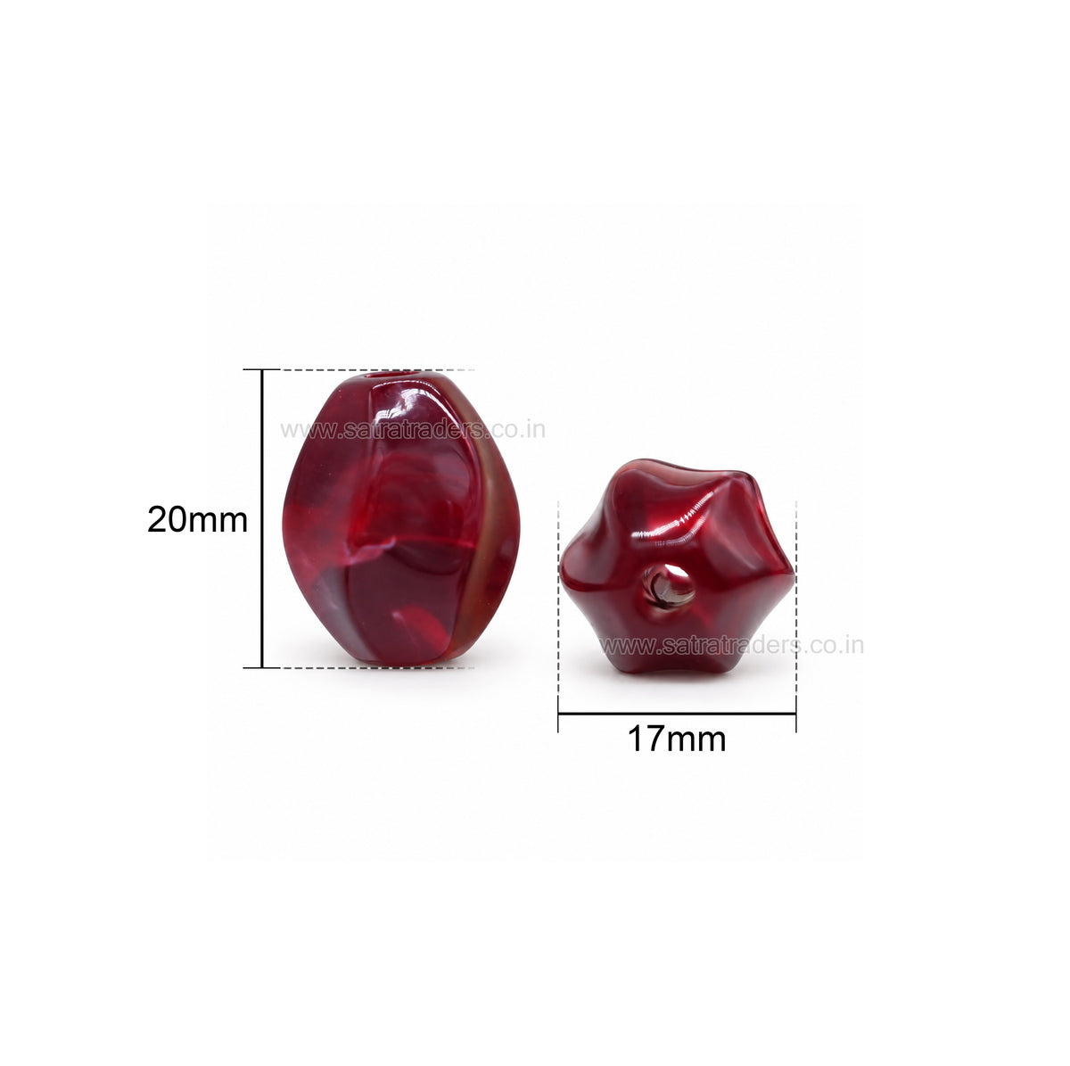 Assorted Oval Twist Plastic Beads | Size : 20mm*17mm | PB99