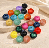 Assorted Flat Rounded Plastic Beads | Size : 12mm*7mm | PB104