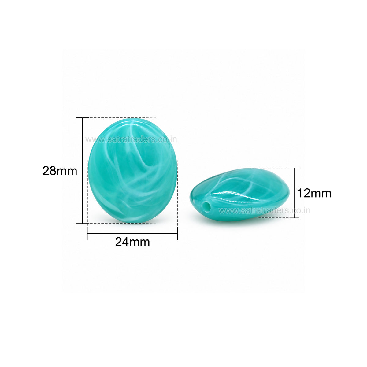 Assorted Flat Pebble Plastic Beads | Size : 28mm*24mm | PB137