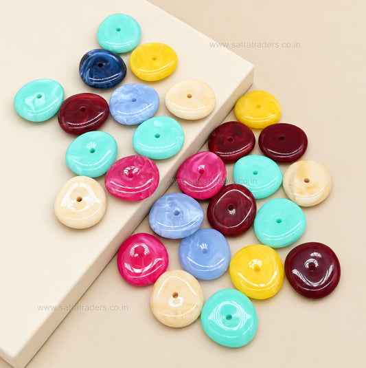 Assorted Flat Round Ring Plastic Beads | Size : 27mm*25mm | PB139