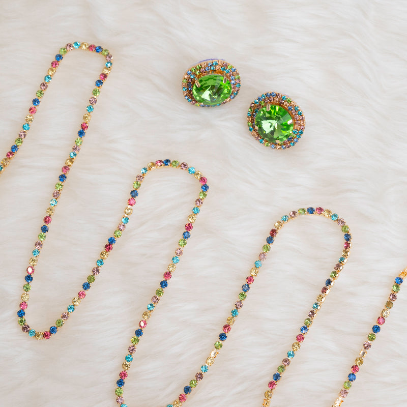Multicolour Diamond Stone Chain | Qty : 10 Mtr