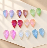 Dual tone Glass Teardrop Leaf Charms Beads | Size : 22mm | Qty: 25pcs | GB96