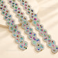 Multicolor Crystal Scalloped Diamond Lace | Qty : 1mtr