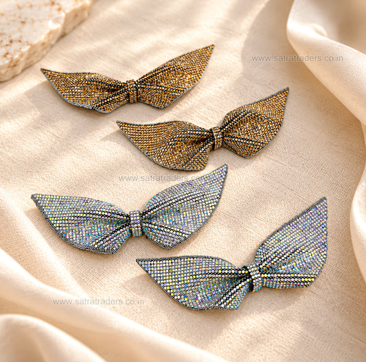 Rhinestone Winged Bow Hair Applique | Qty : 1pc | HA33