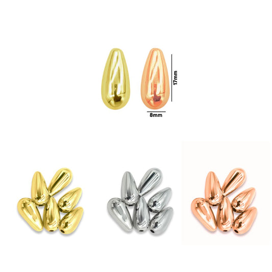 18k Brass Drop Beads | Size : 17mm | Qty : 6pcs | BF133