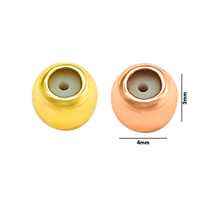 18k Brass Stopper Beads | Size : 4mm | 10pcs | BF136