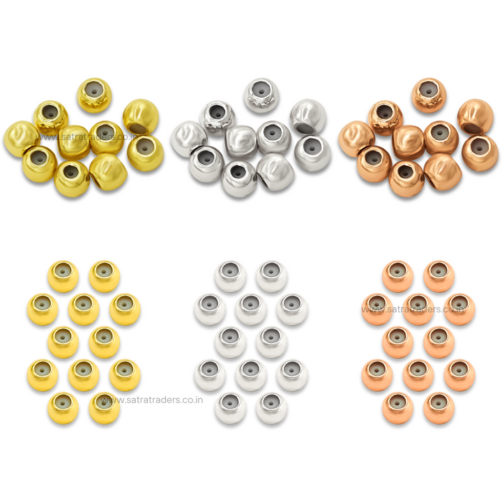 18k Brass Stopper Beads | Size : 4mm | 10pcs | BF136