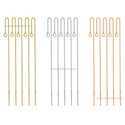 18k Brass Ear Threads Earrings Findings | Size : 95mm | Qty : 6pcs | EF38