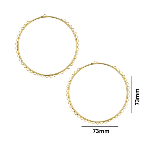 Earring Base 38 Naka Bali | Size : 73mm | 10pcs | EF51