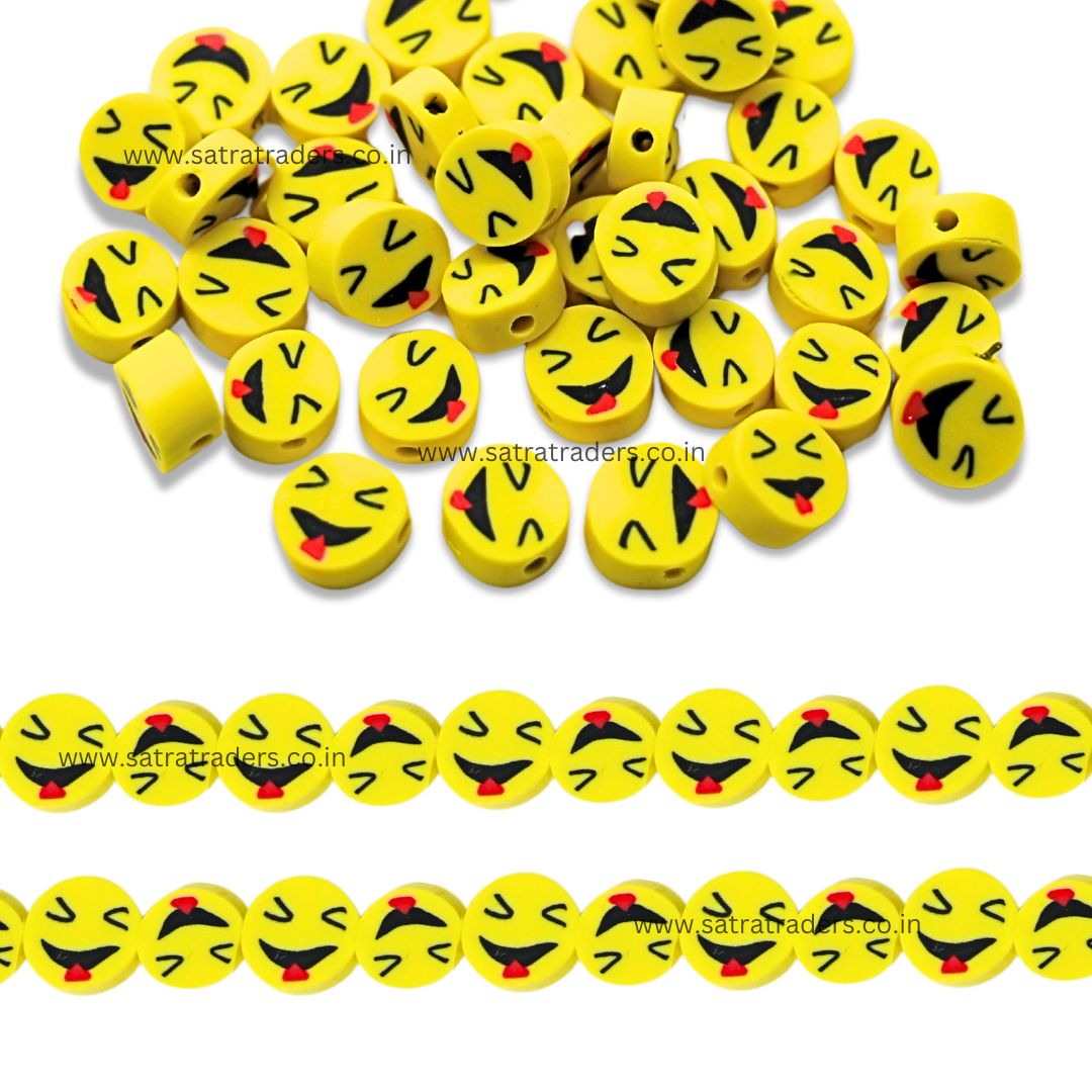 Smiley Polymer Clay Fimo Beads | Size : 6mm-2mm | FB21