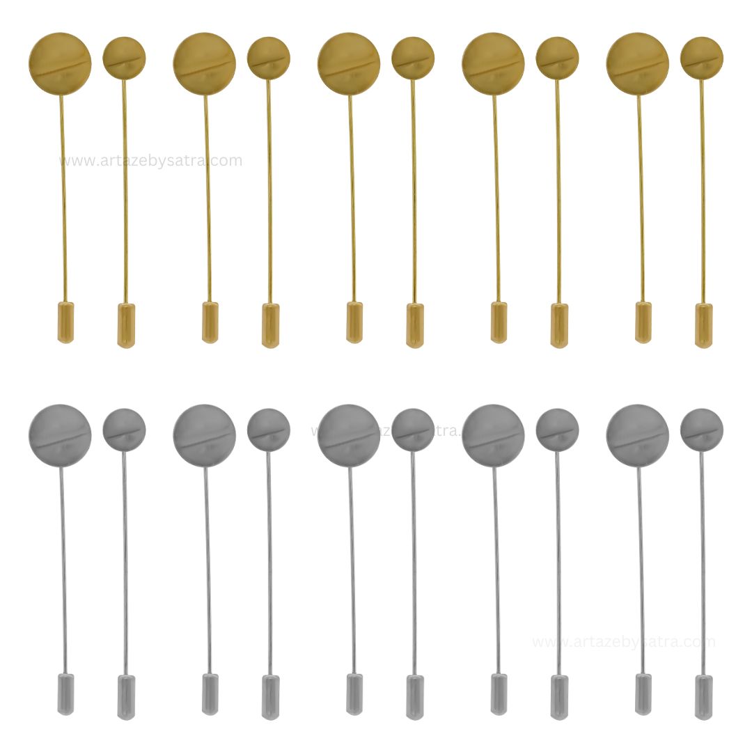 Lapel Pin | Size : 74mm Round Size : 10mm,15mm | Qty : 10pcs | BF63