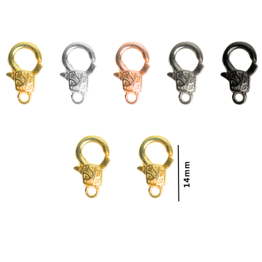 Metal Textured Lobster Clasp | Size : 14mm | Qty : 10pcs | BF25