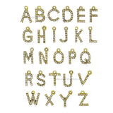 Alphabet Diamond Charms | Qty : 10pcs | Golden/Silver
