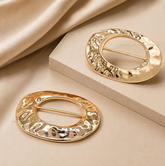 Hammered Oval Buckle | Qty : 2pcs