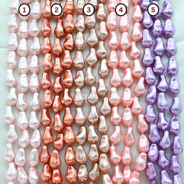 Uncut Glass Pearl Drop Beads | Size : 22*13mm | Qty : 1per line-19pcs approx | GB54s