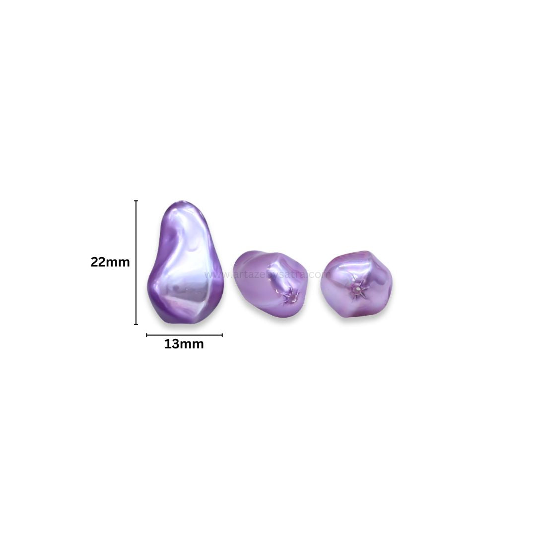 Uncut Glass Pearl Drop Beads | Size : 22*13mm | Qty : 1per line-19pcs approx | GB54s