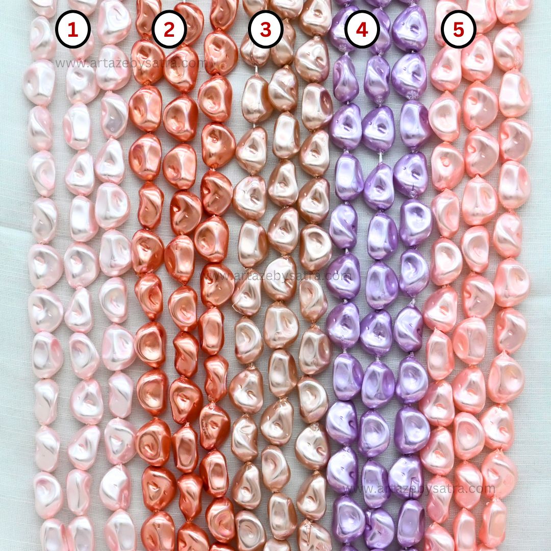 Uncut Glass Pearl Drop Beads | Size : 16*11mm | GB19