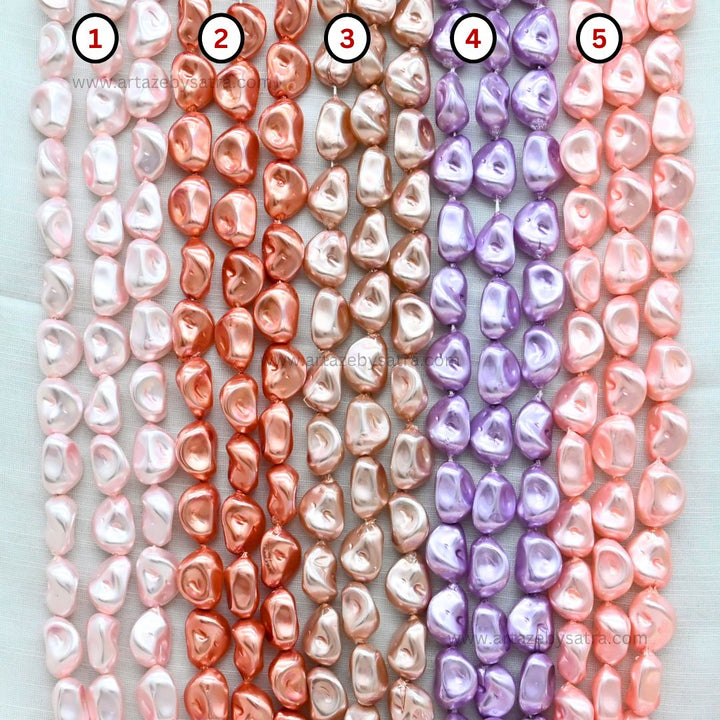 Uncut Glass Pearl Drop Beads | Size : 16*11mm | Qty : 1per line-26pcs approx | GB55m
