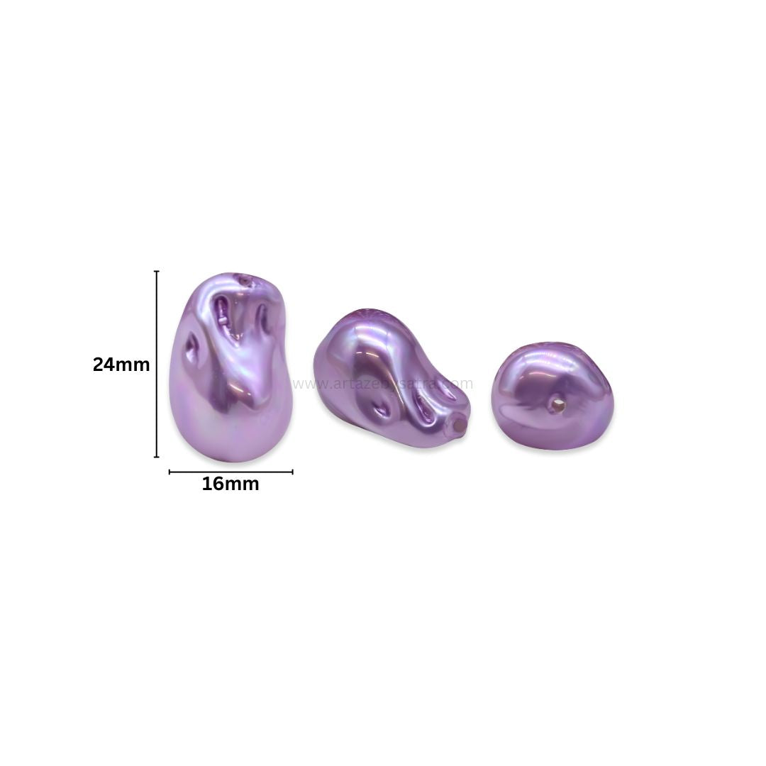 Uncut Glass Pearl Drop Beads | Size : 24*16mm | GB20