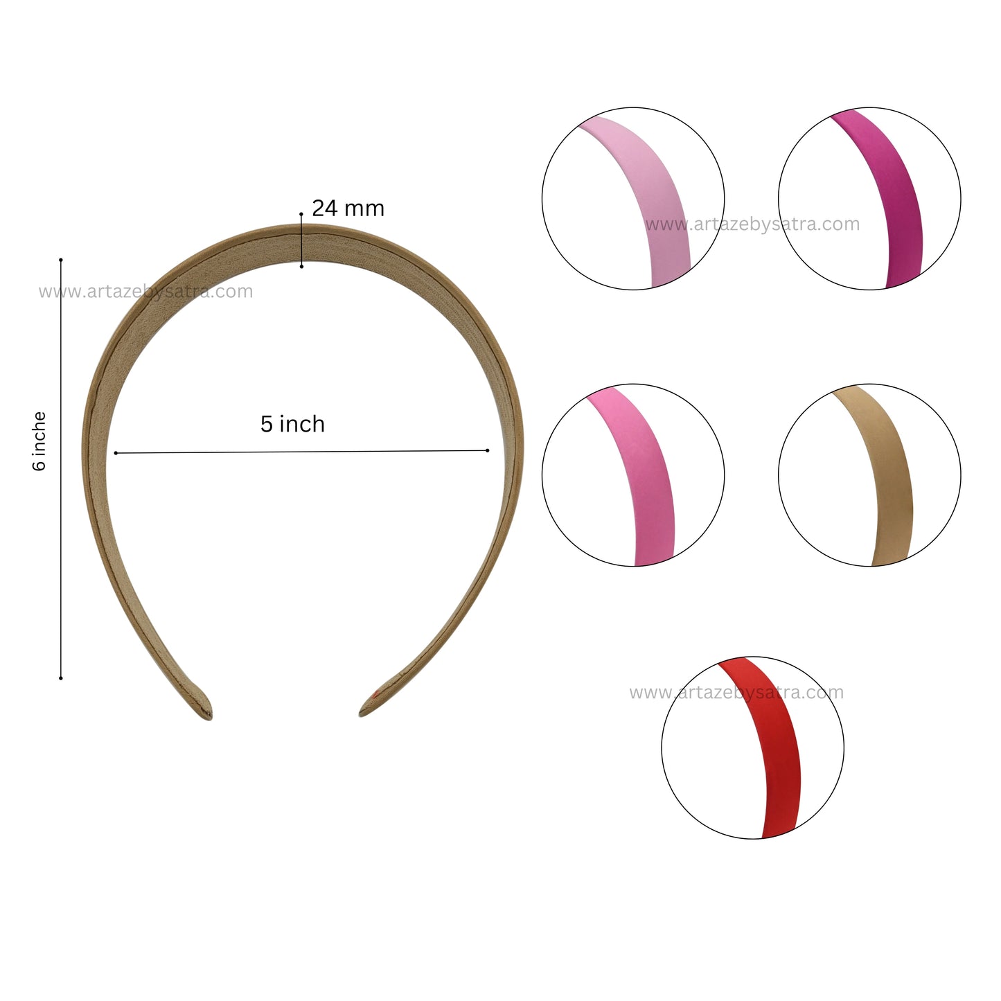 Satin Hair Band  | Size : 24mm | Qty : 10pcs | HB07