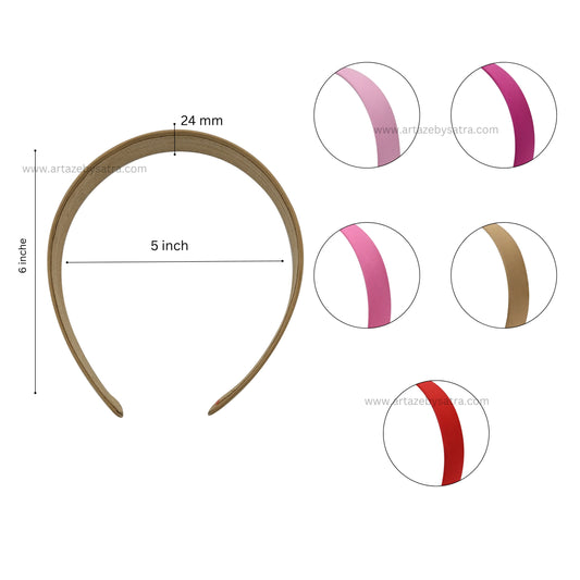 Satin Hair Band  | Size : 24mm | Qty : 10pcs | HB07
