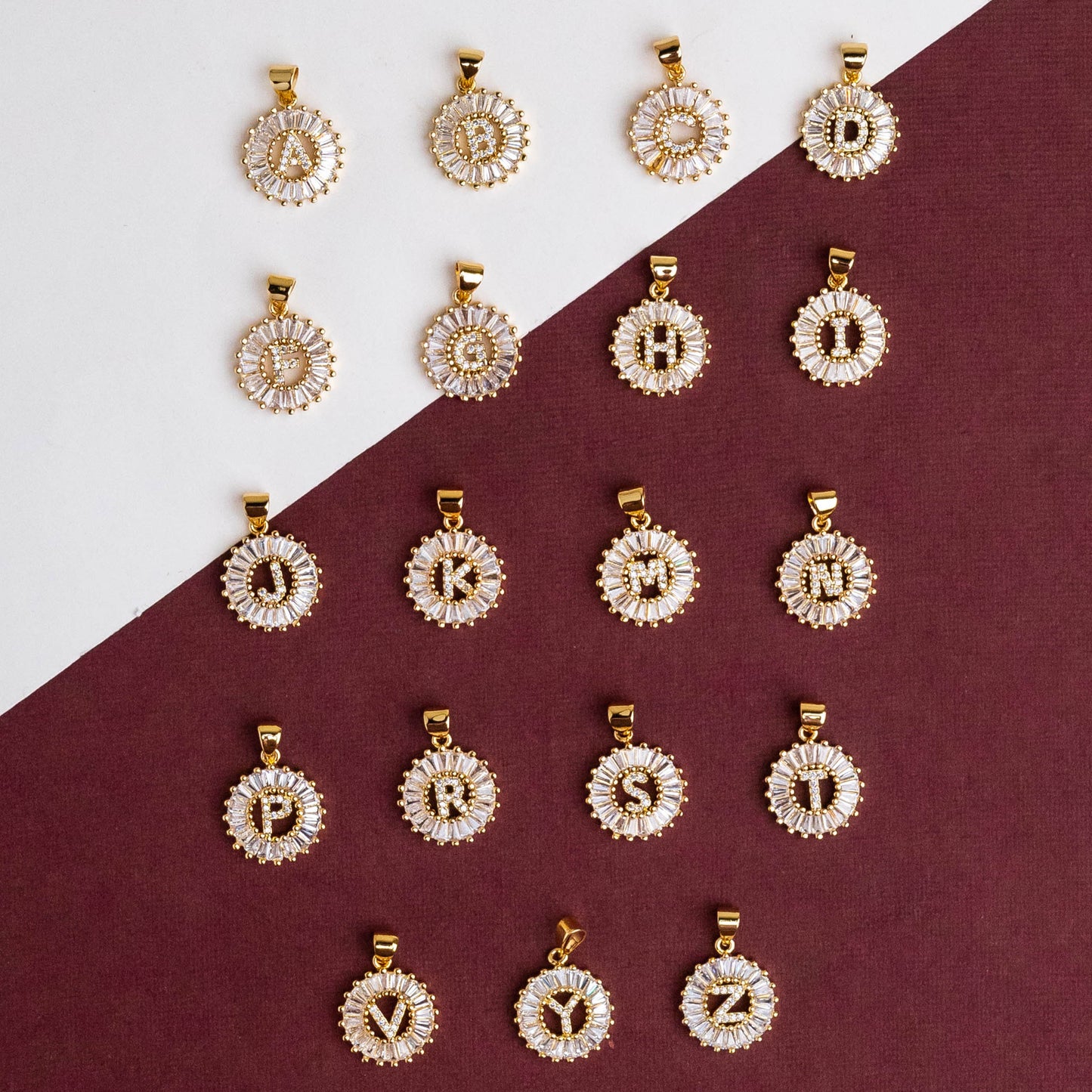 Golden Alphabet Charm Anti-Tarnish | Size : 16mm | Qty : 1pc