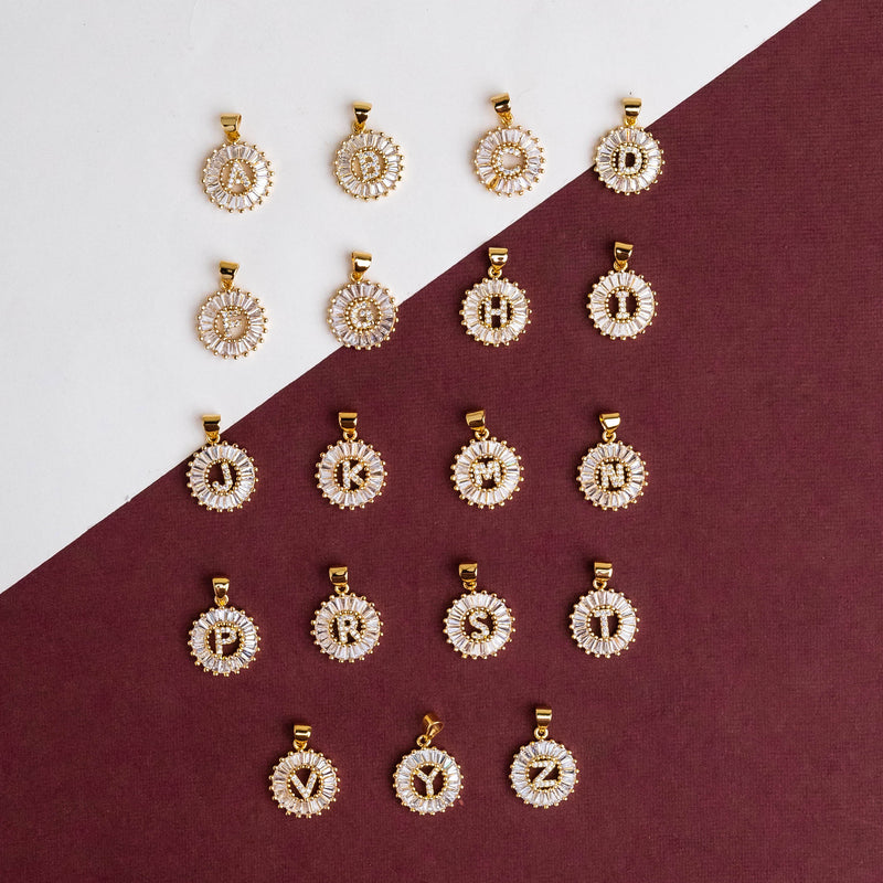 Luxure Alphabet Pendants| 1pcs | 16mm | Golden