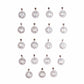 Silver Alphabet Charm Anti-Tarnish | Size : 16mm | Qty : 1pc