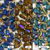 Golden Shaded Rainbow Lariya Beads | Size : 6mm | Qty : 50pcs | GB13